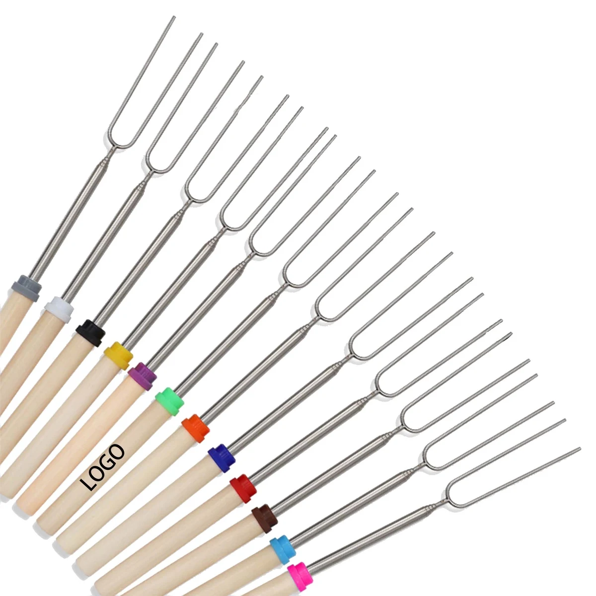 Outdoor Barbecue Retractable Stick Fork 1