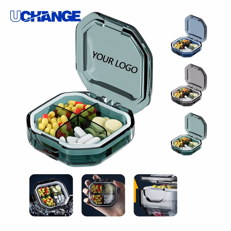 Pill Organizer Case Compact with Silicone Seal for Travel