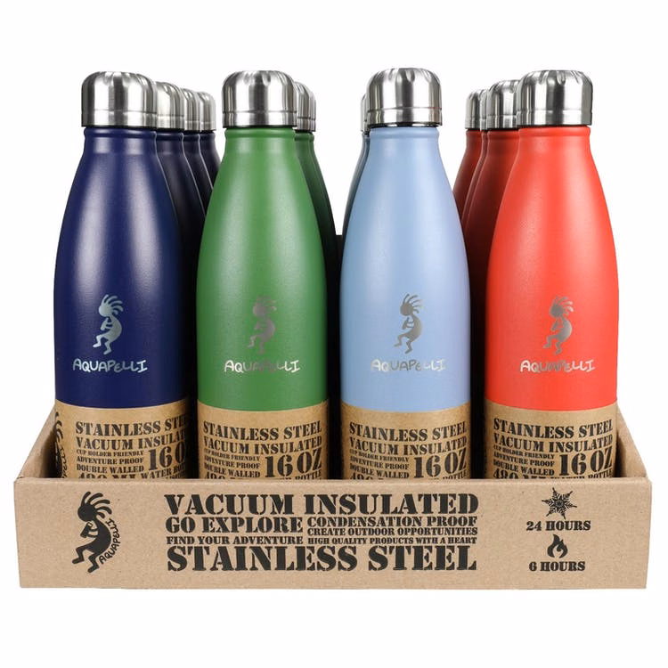 Vacuum Insulated Water Bottles - 16 oz Assorted