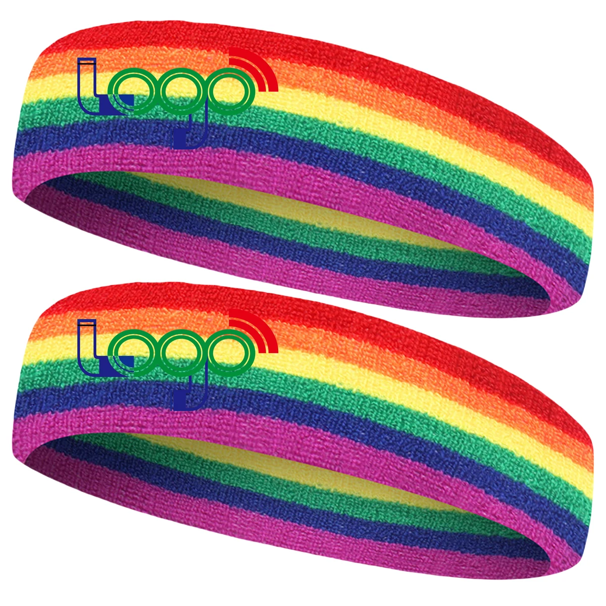 Absorbent Rainbow Sports Headband MOQ20 1