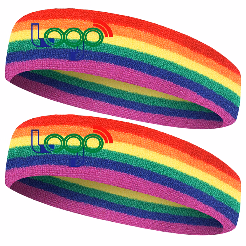 Absorbent Rainbow Sports Headband MOQ20