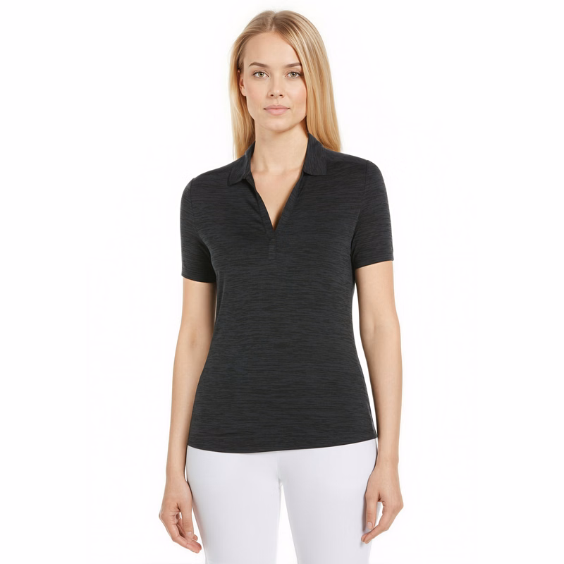 Short Sleeve Ladies Broken Stripe Polo