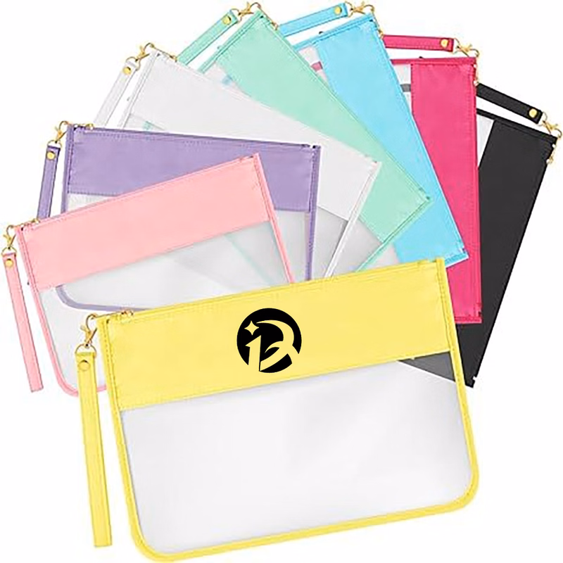 Clear PVC Zipper Pouch Nylon Makeup Bags