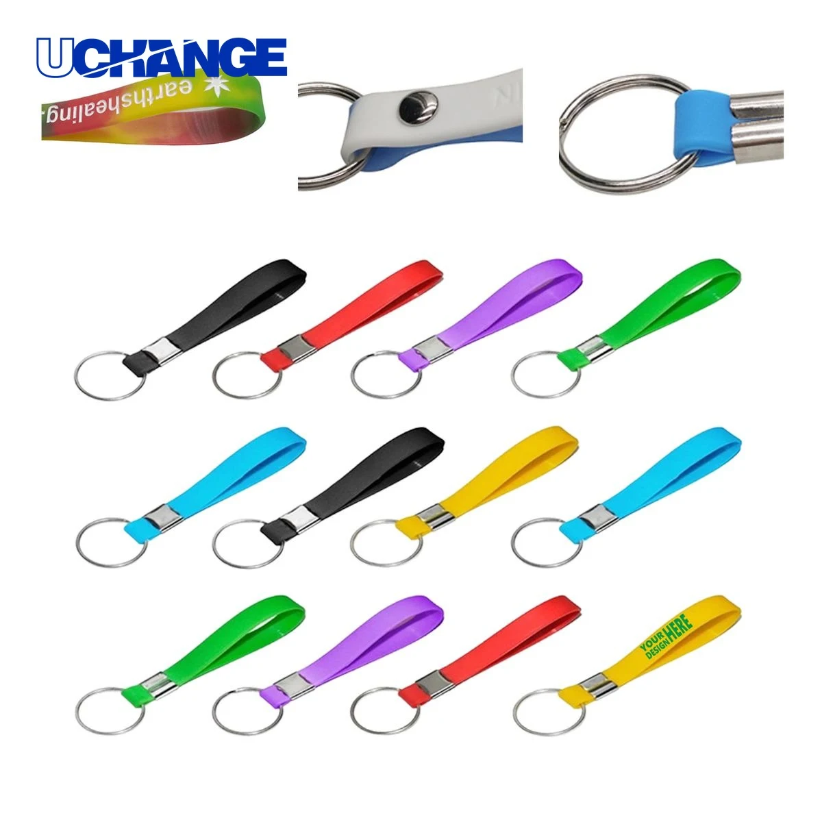 Silicone Wristband Keychain for Car Key Charm 1