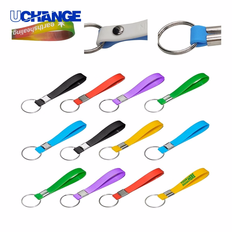 Silicone Wristband Keychain for Car Key Charm