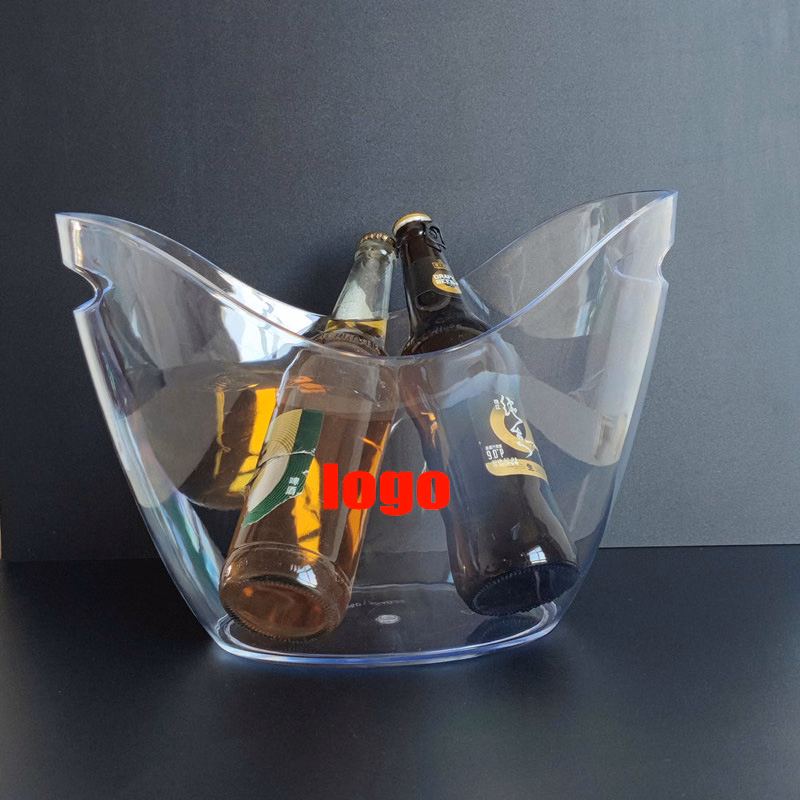 Transparent Plastic Ice Bucket Ice Wine Bucket