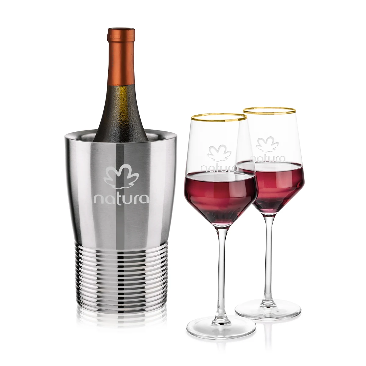 Genoa Wine Cooler & Tucson Gold Rim Wine Set 1