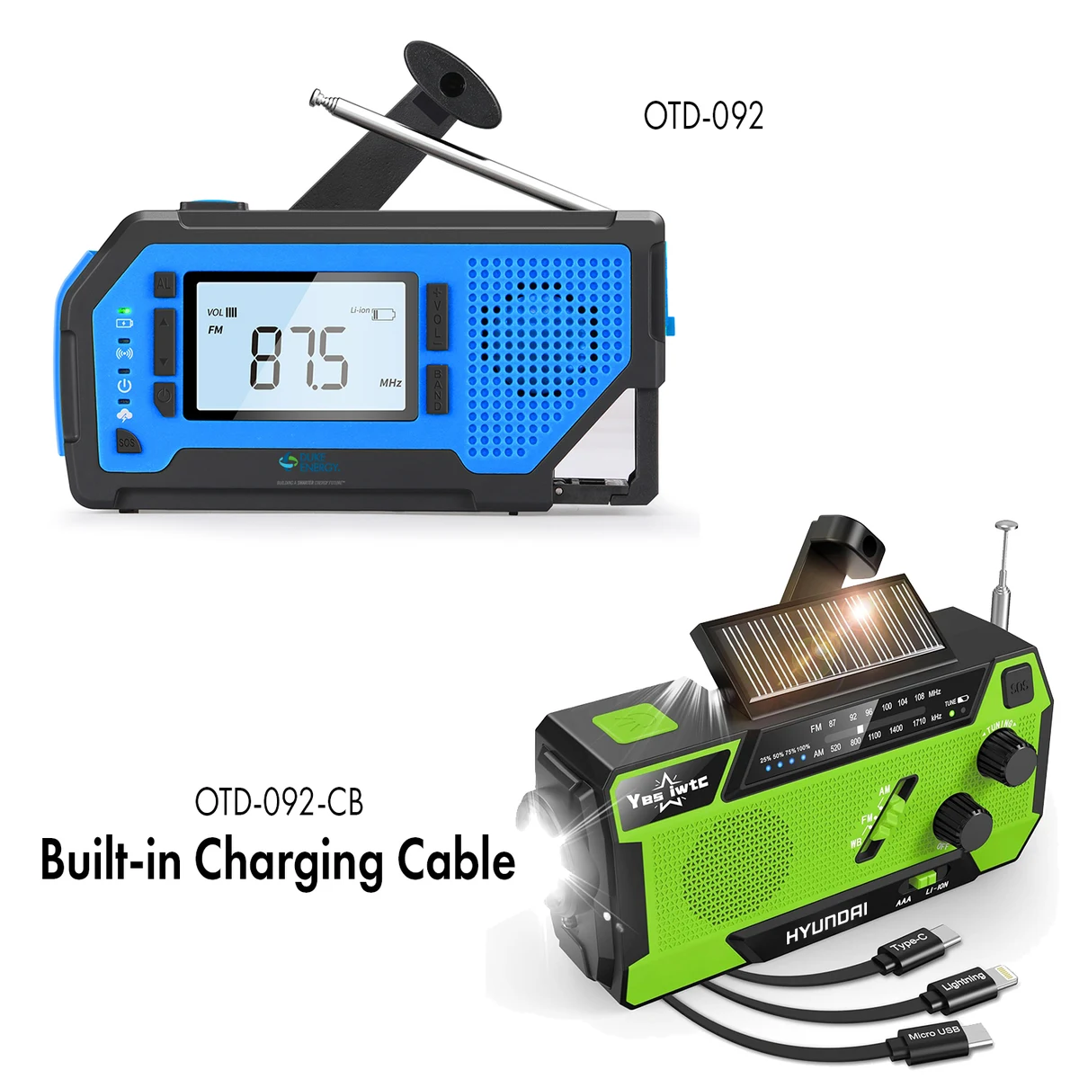 ResQ Emergency Weather Alert Radio – AM/FM/NOAA, 2000mAh Power Bank, Solar & Hand Crank 1