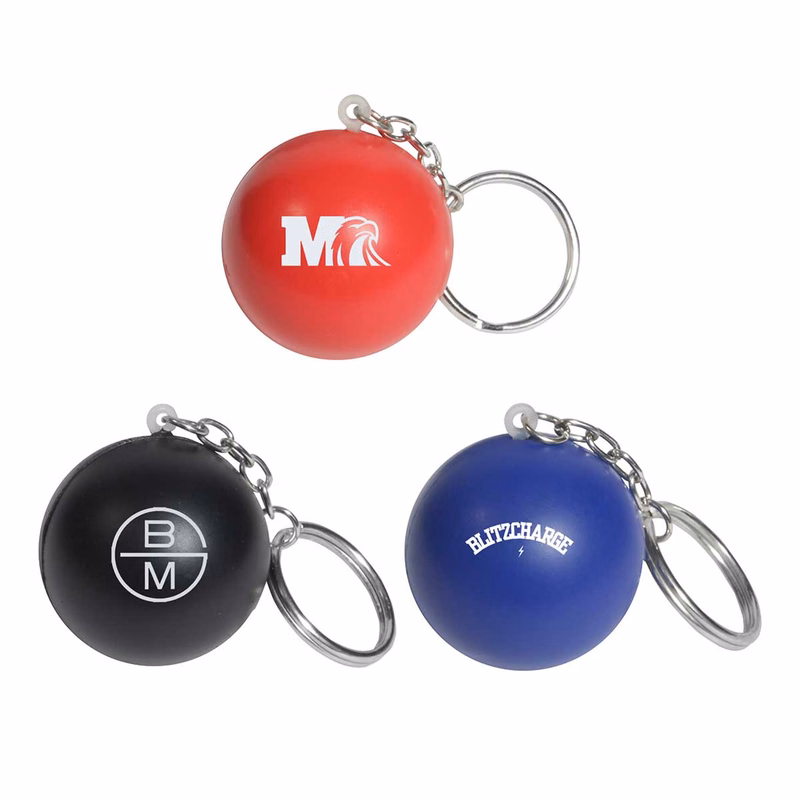 Round Stress Ball Keychain