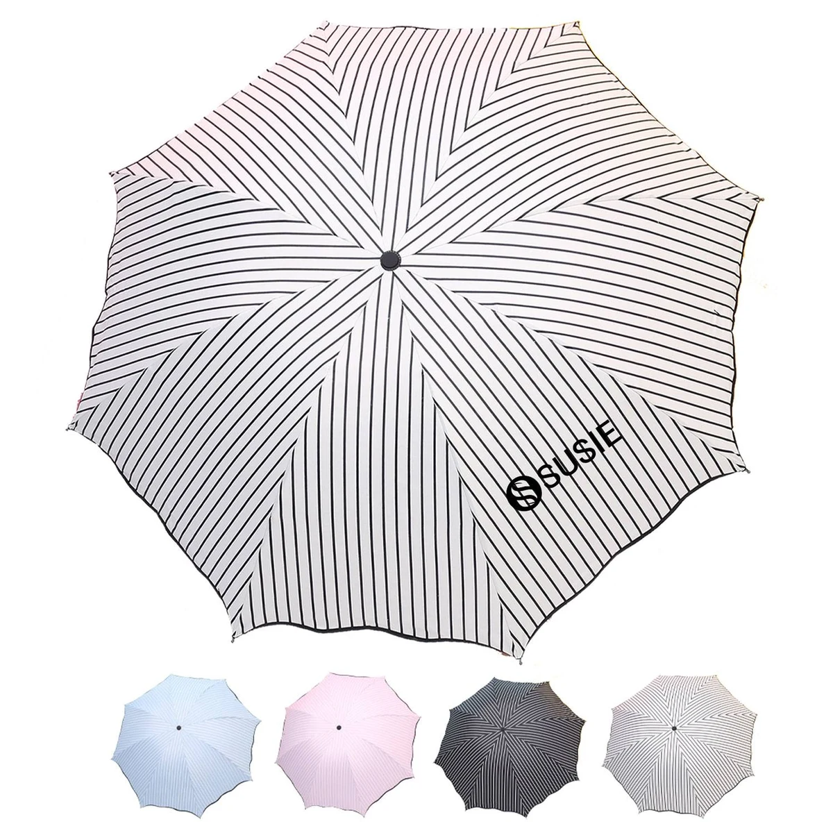 Waterproof UV Protection Automatic Striped Folding Umbrella 1