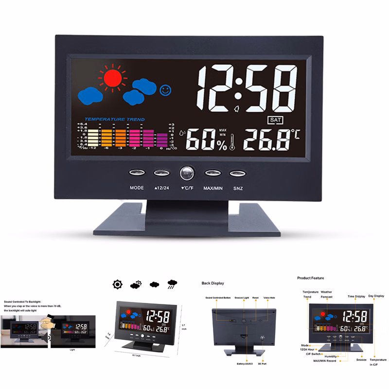 Desktop LED Weather Forecast Clock