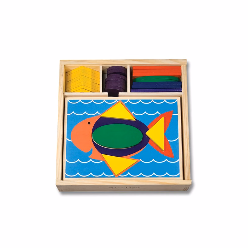 Melissa & Doug Pattern Blocks - 5 Boards Two Sided Ages 2+
