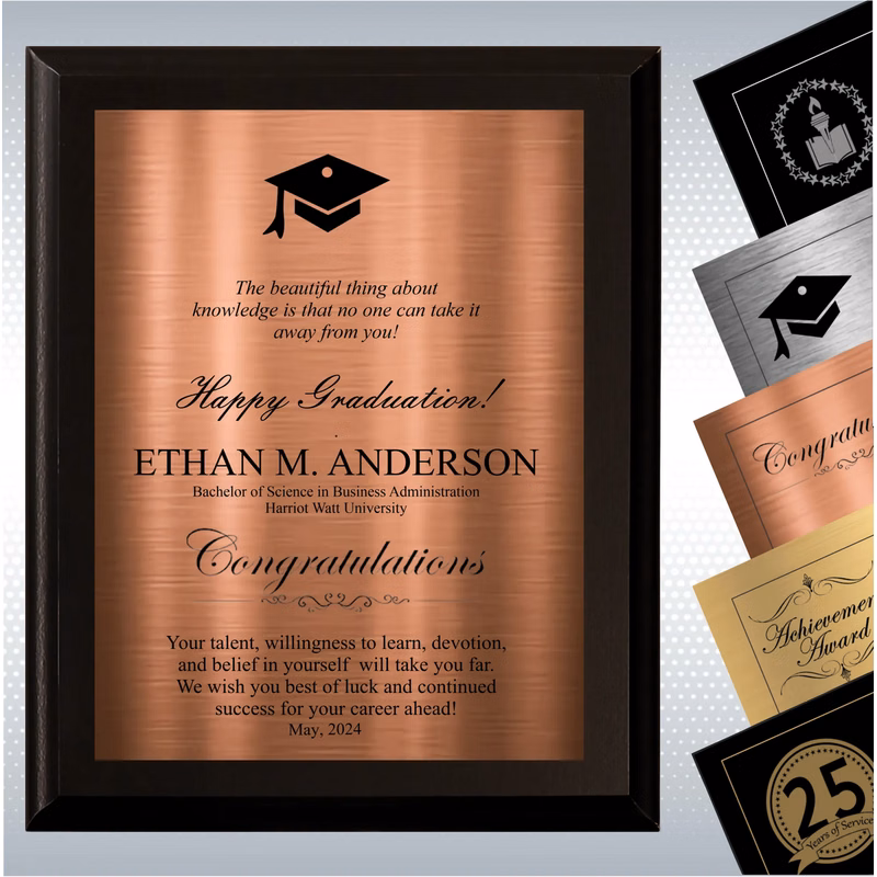 Black Matte Plaque Graduation Gift Award