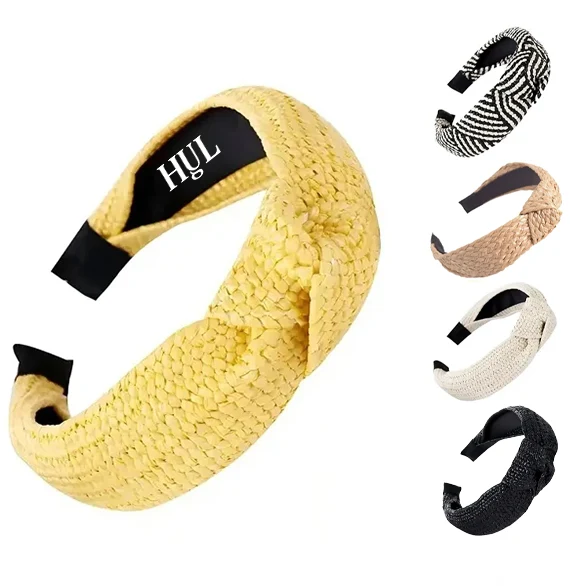 Wide Brim Straw Headband for Women 1