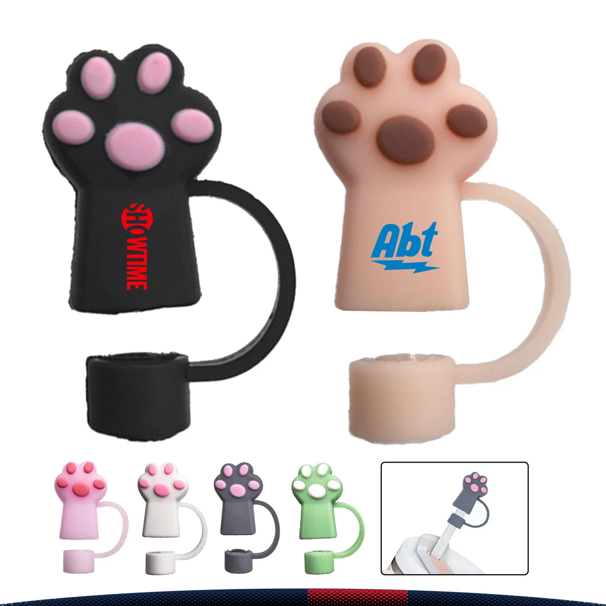 Snurby Cat Paw PVC Straw Topper 1