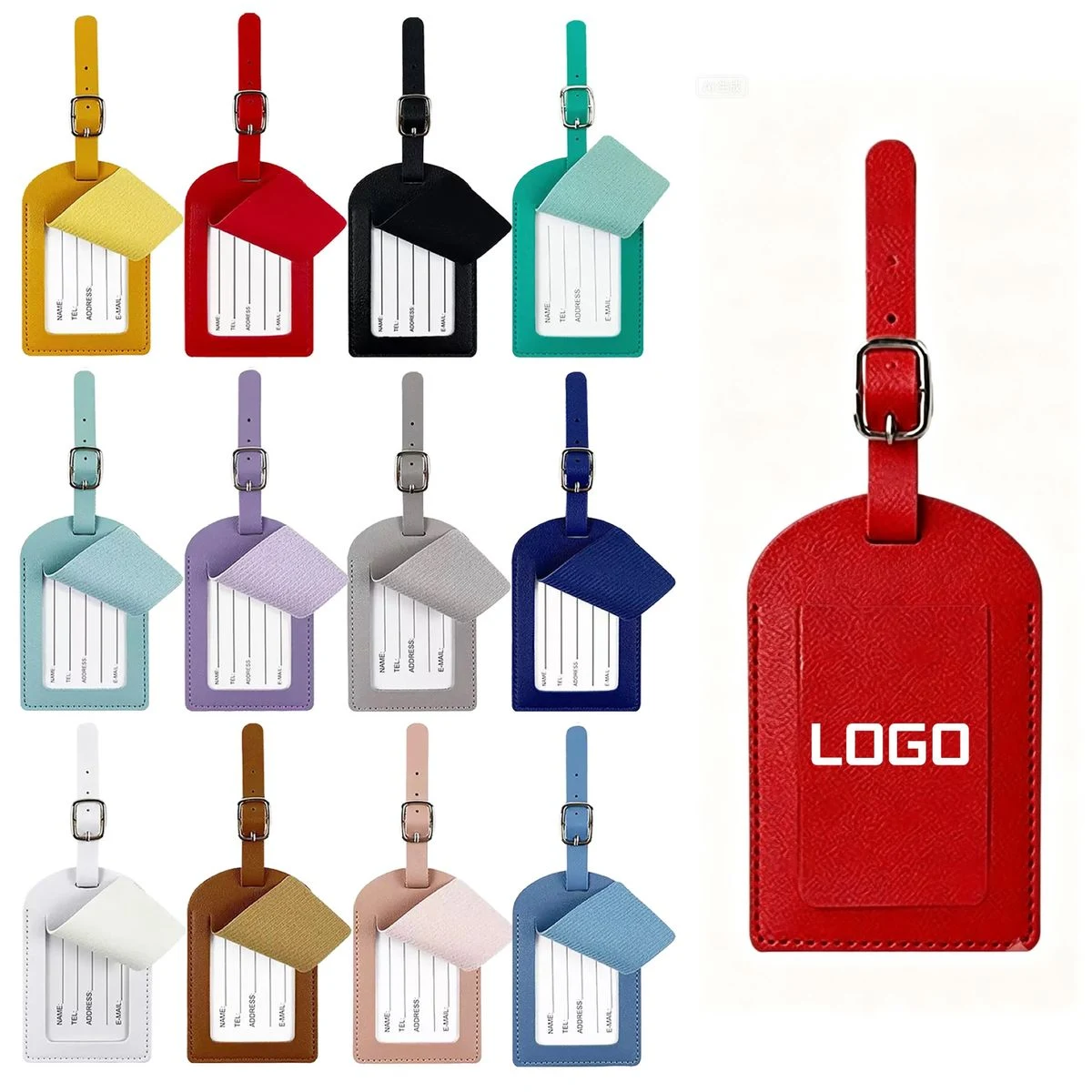4 Inch Premium PU Leather Luggage Tag 1