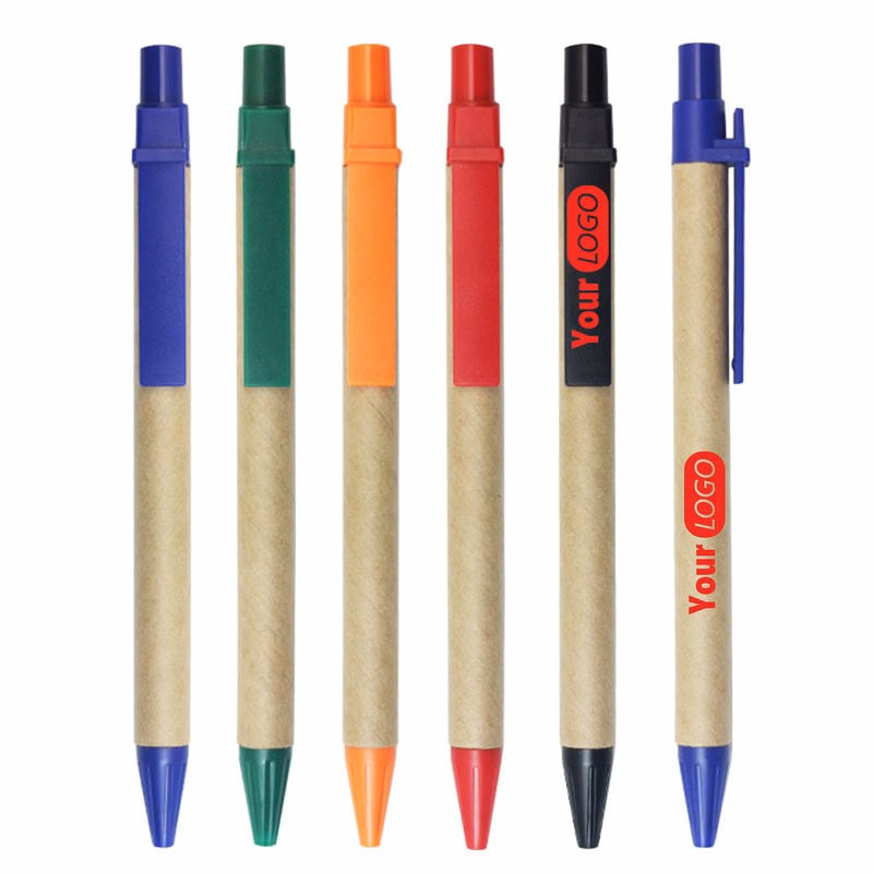 Environmentally Friendly Kraft Paper Pen With Round Ballpoint Tip