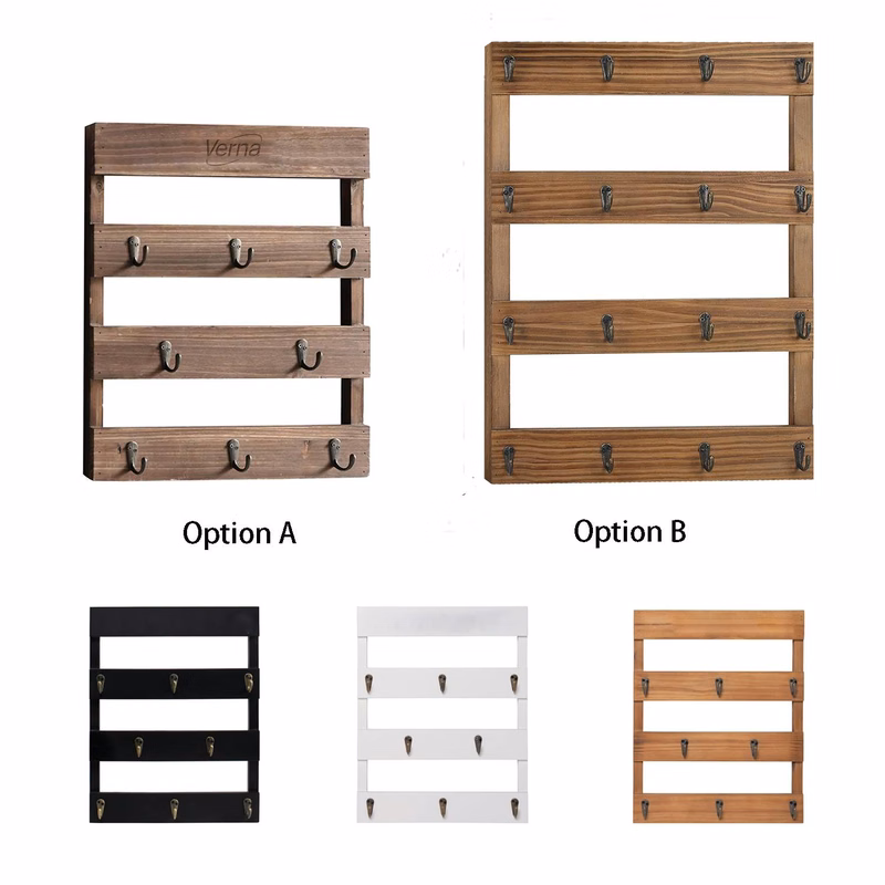Wall Mounted Solid Wood Mug Holder w/ 8 Hooks