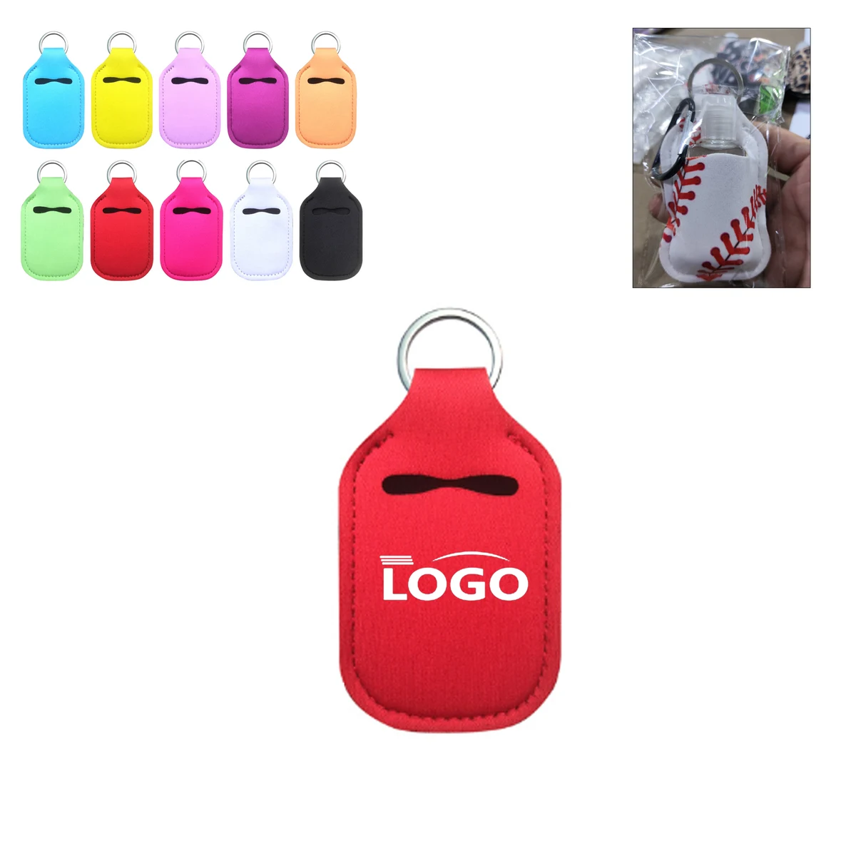 1 OZ Travel Hand Sanitizer Bottle Keychain With Your Logo 1