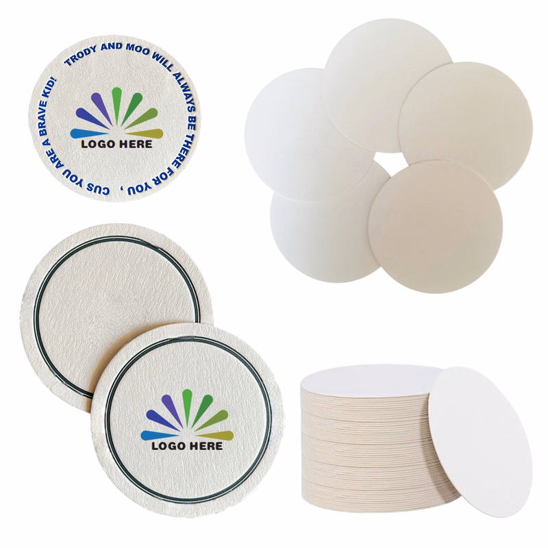 Disposable Round White Cardboard Coaster