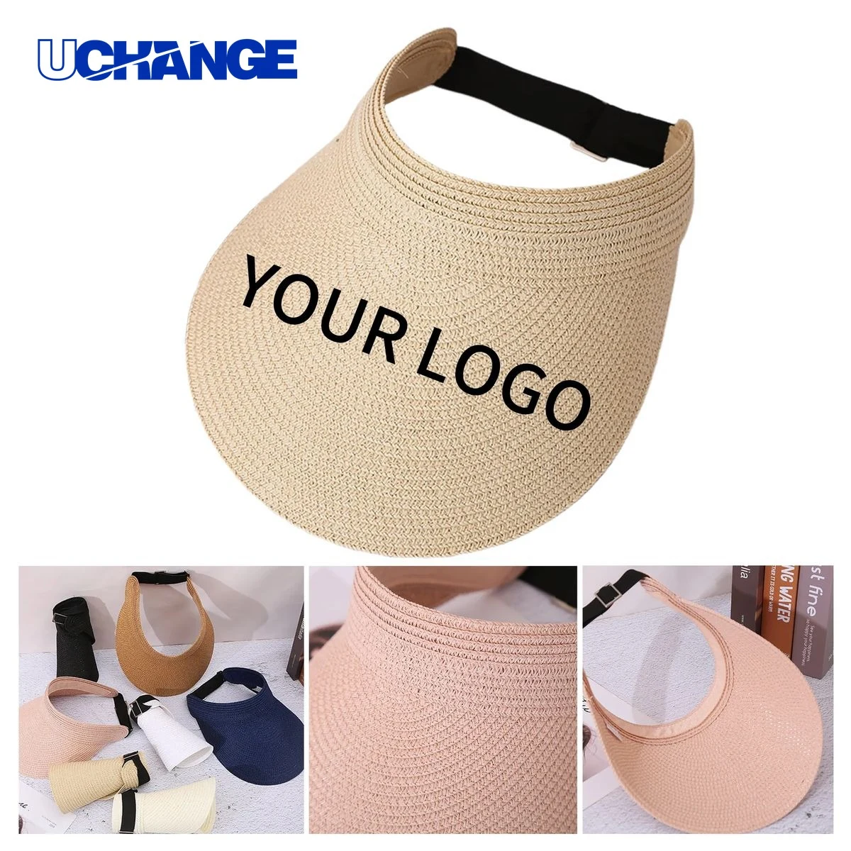 Straw Sun Visor Hat Headwear for Outdoor Use 1