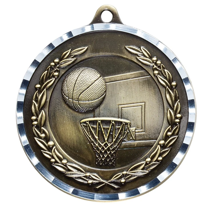 2" Basketball Diamond Cut Medal 1