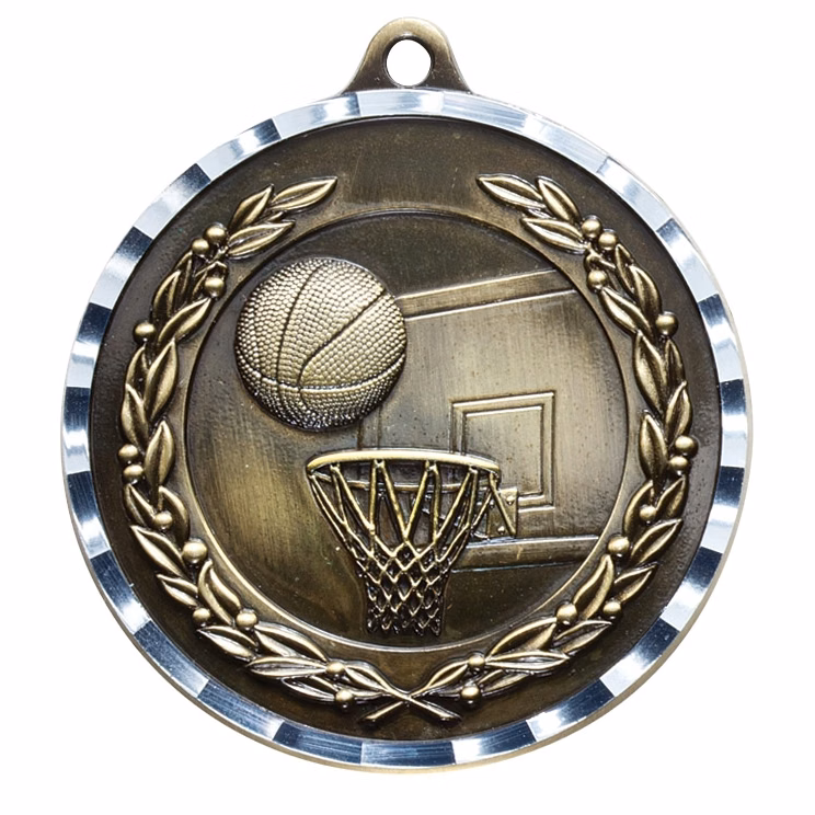2" Basketball Diamond Cut Medal