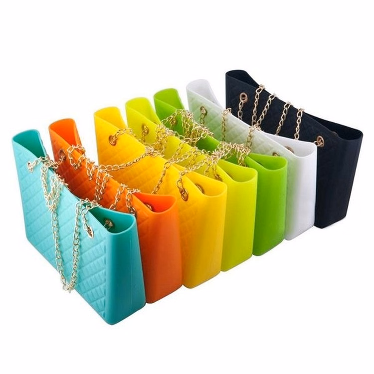 Women's Candy Color Silicone Tote Hand Bag/ Purse