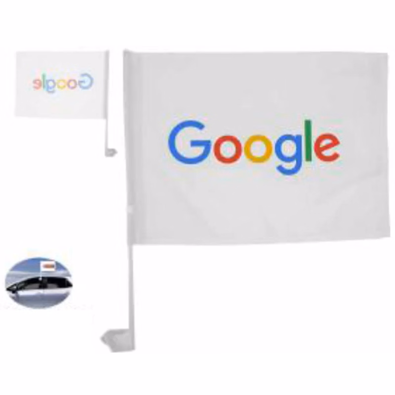 Sublimated Standard Car Flags, 12x15 (17" Standard Pole)