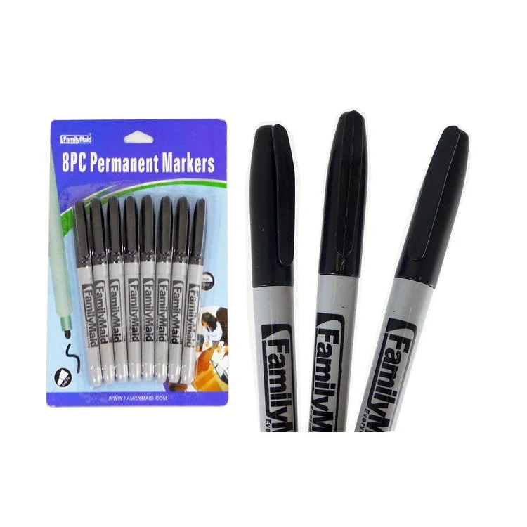 Permanent Markers - 8 Pack Black 1