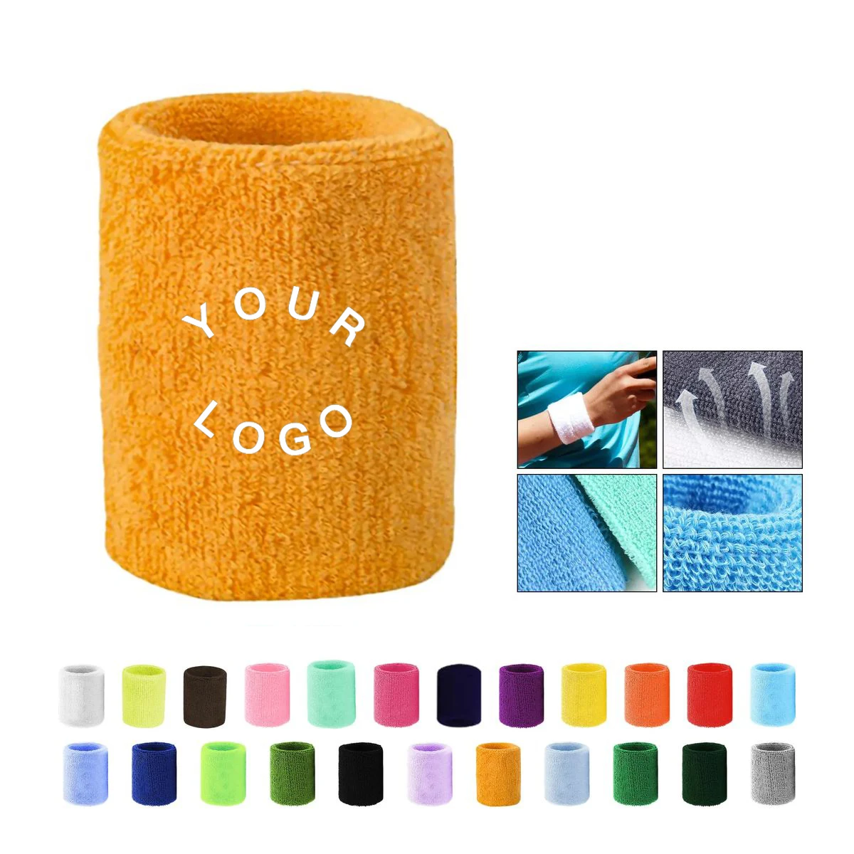 Stretchable Cotton Sweatband for Athletes and Fitness 1