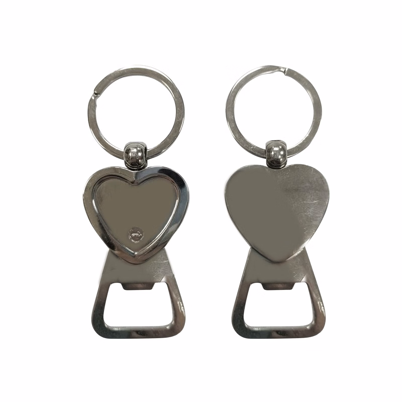 Heart-Shaped Metal Bottle Opener Keyring