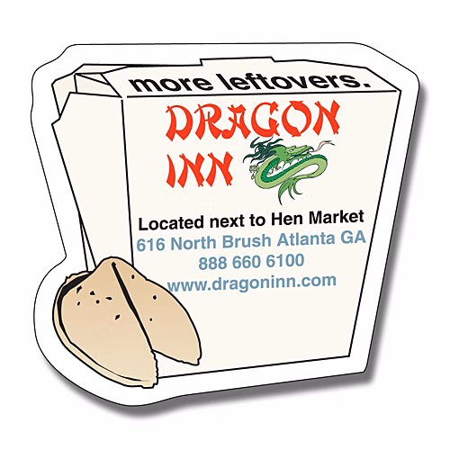 Magnet - Chinese Food Box Shape (2.75x2.625) - 25 Mil.