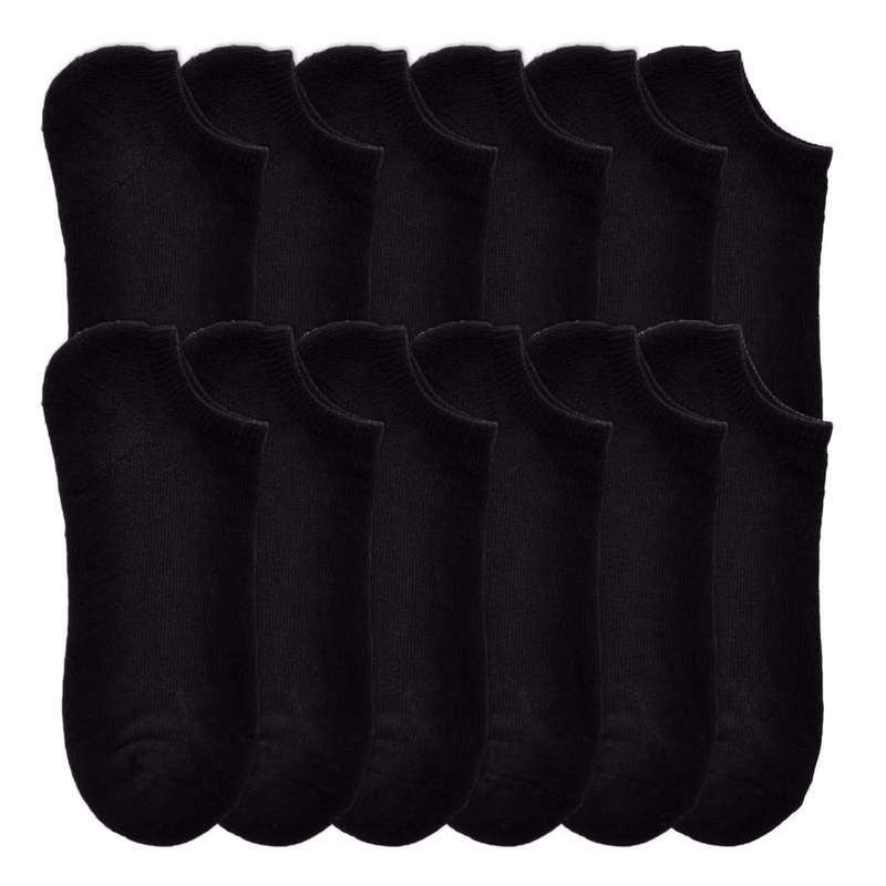Adult Cotton Blend Ankle Socks - Black