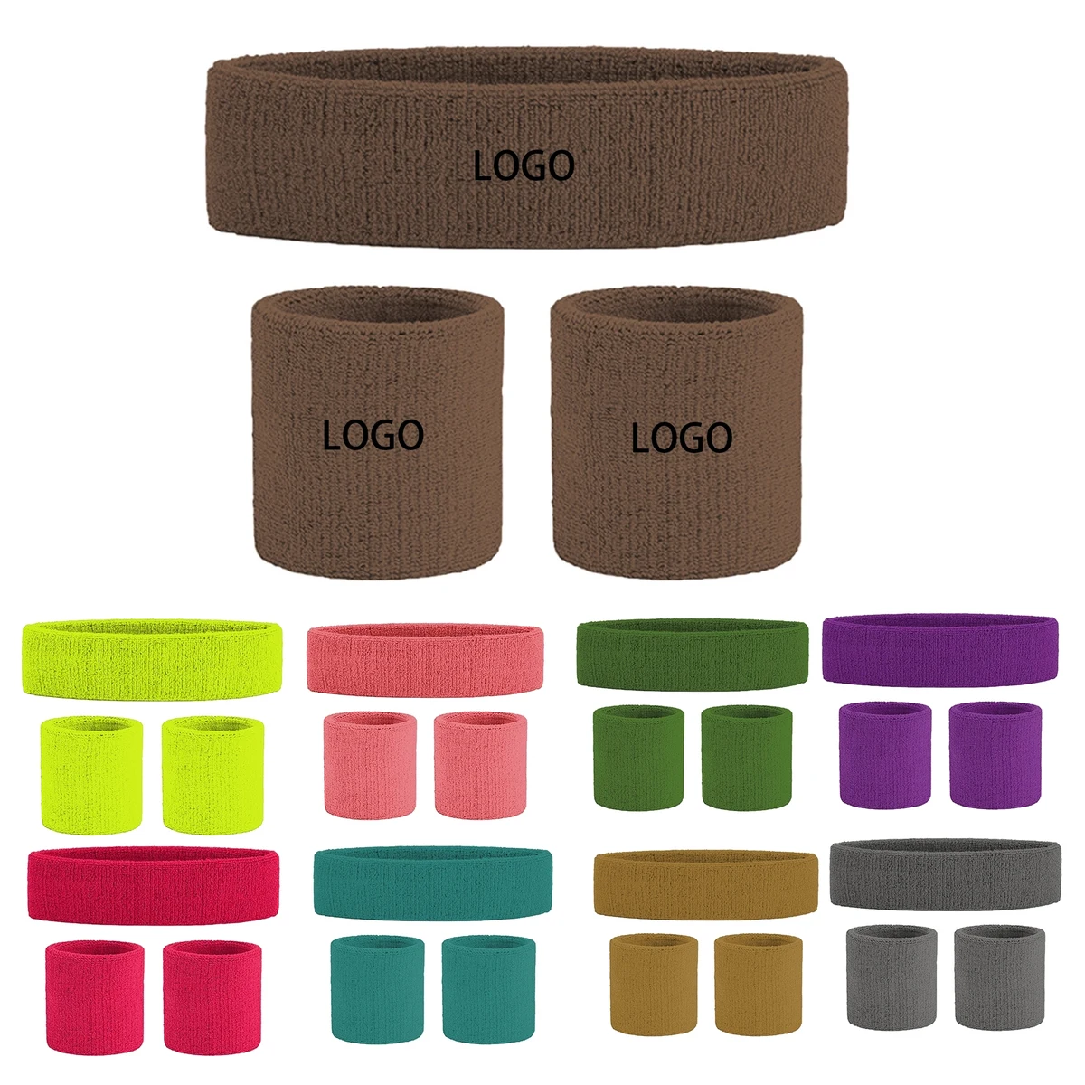 Headband Wristband Set with Embroidery 1