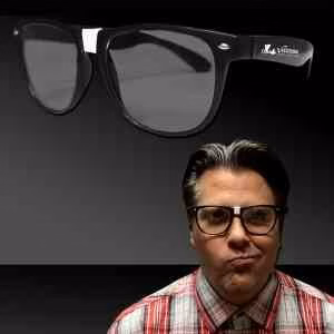 Black Frame Nerd Costume Glasses