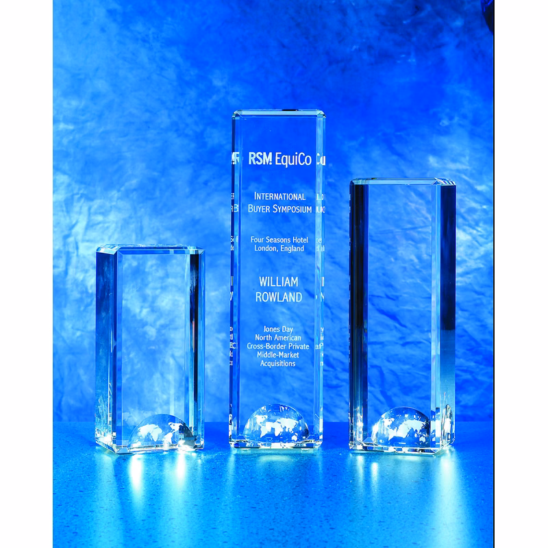 10" Crystal Rising Globe Award