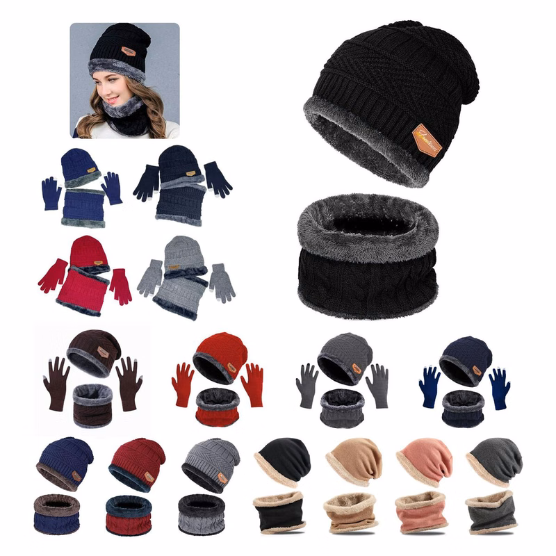 Warm Winter Beanie Hat & Scarf Set