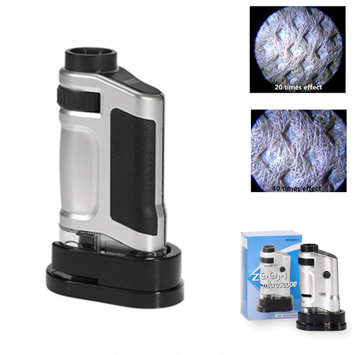 20X 40X with LED Illumination Microscope MagnifierLoupe 1