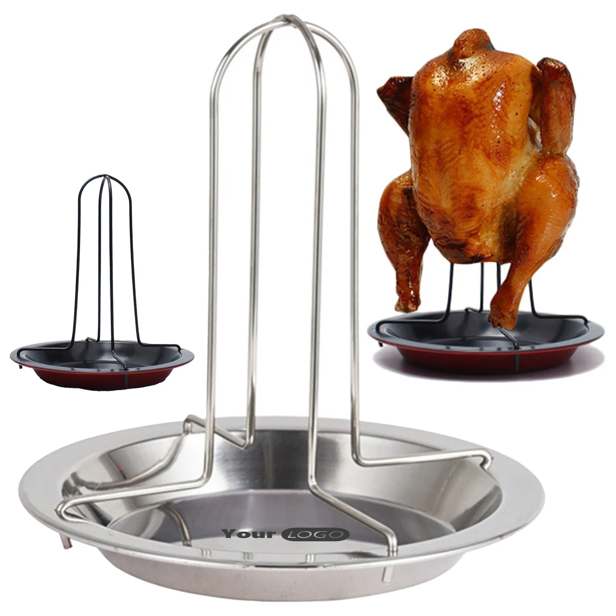 Carbon Steel Outdoor Camping Thick Roasted Chicken Stand 1