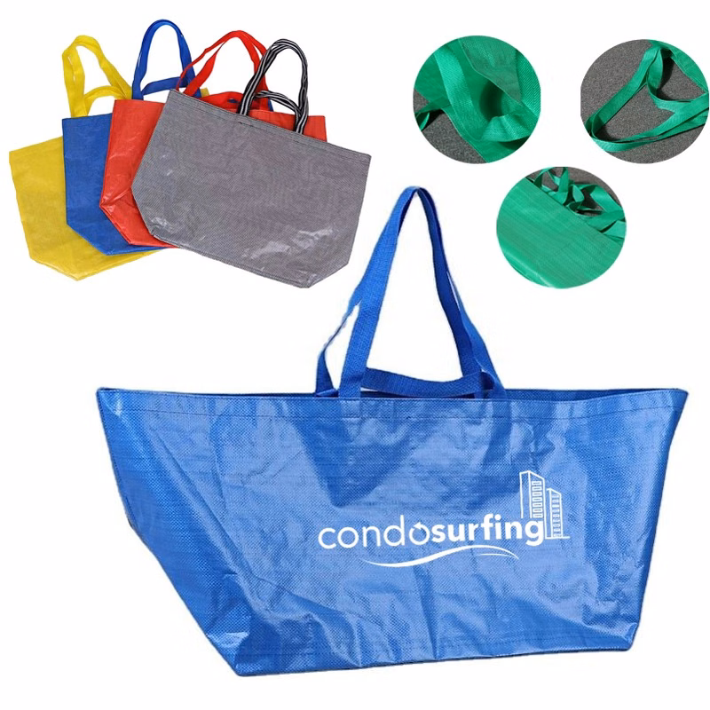 Eco-Friendly Waterproof Large Reusable PP-woven Shopping Bag Shoulder Bag Storage Handbag