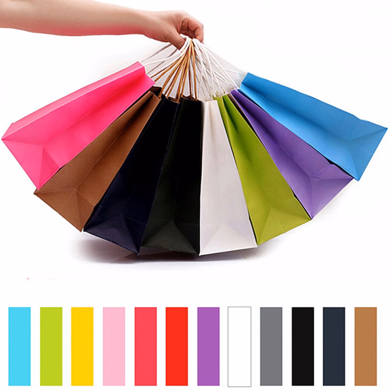 Small Kraft Gifts Wrap Pack Paper Handle Tote Bag