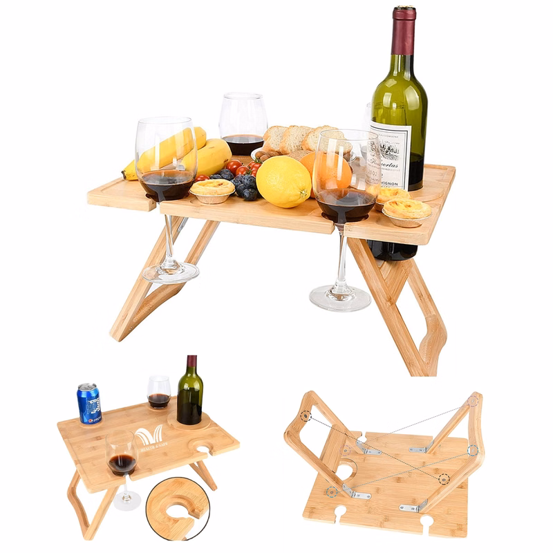 Wooden Folding Wine Picnic Table