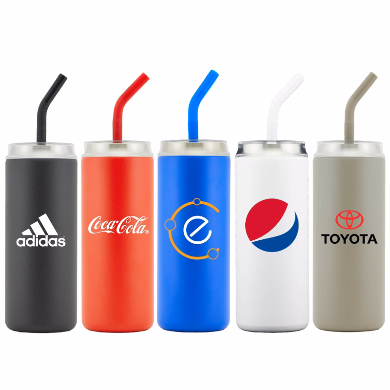 Newport 20 Oz. Double Wall Stainless Steel Vacuum Insulated Tumbler w/Straw (Black)