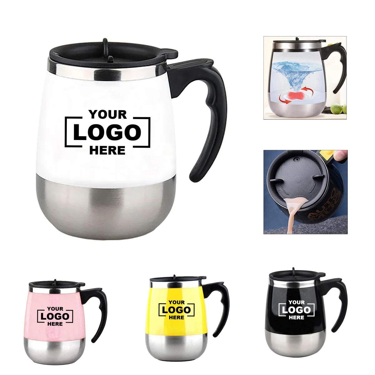 Protable Self Stirring Stainless Steel Mug 1