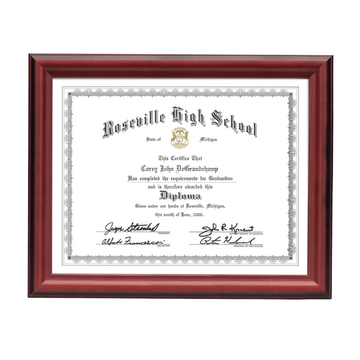 Bedworth Certificate Frame 1