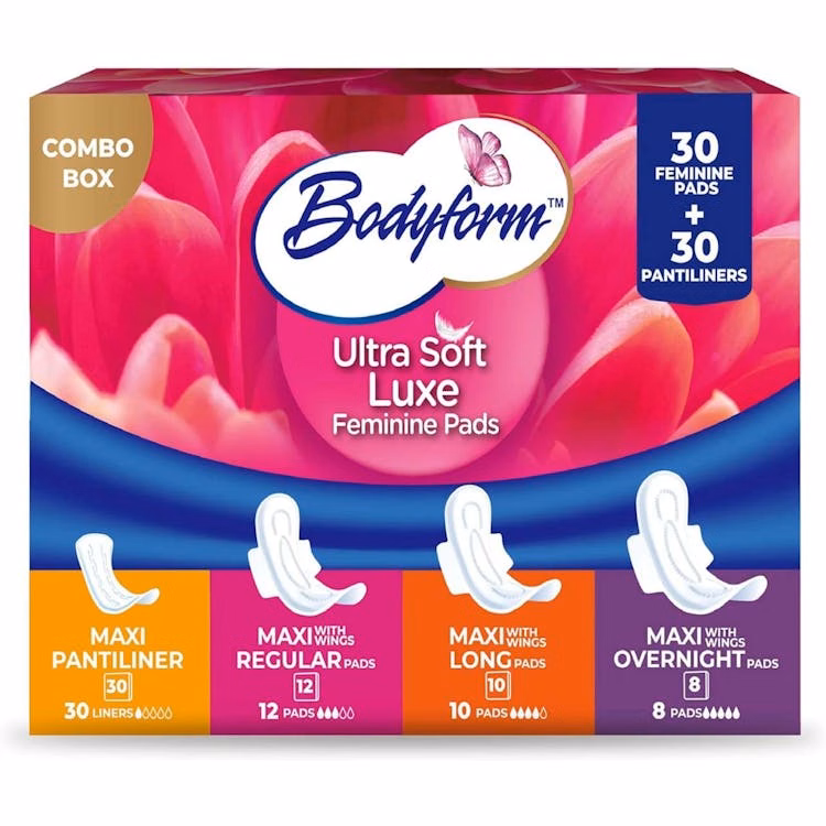 Maxi Pads Combo Box - 30 Pads and 30 Pantiliners