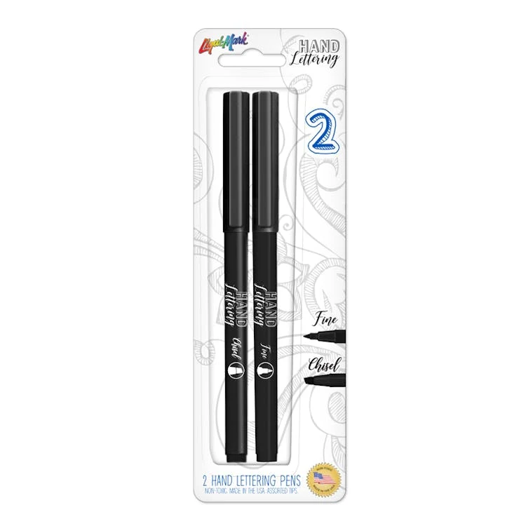 Chisel Tip & Fine Point Markers - 2 Pack Black 1