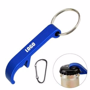 Handy Aluminum Bottle Opener With Carabiner And Key Ring