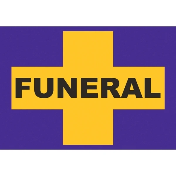 Funeral Cross Car Flags - Purple & Yellow 1